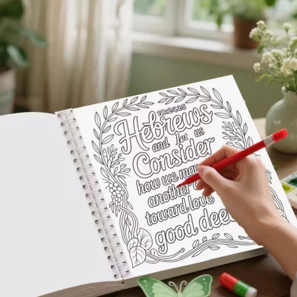 NEW - Advanced Coloring Book "Color The Bible" Messages & Quotes - Picture 2 of 5